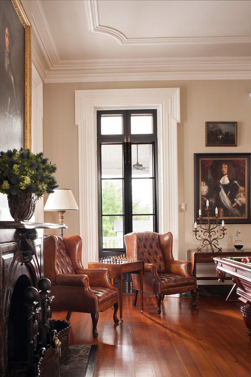 Charleston southern classic mansion design billiards room