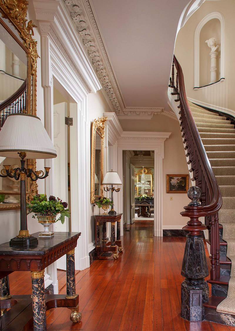 Charleston southern classic mansion design entry hall