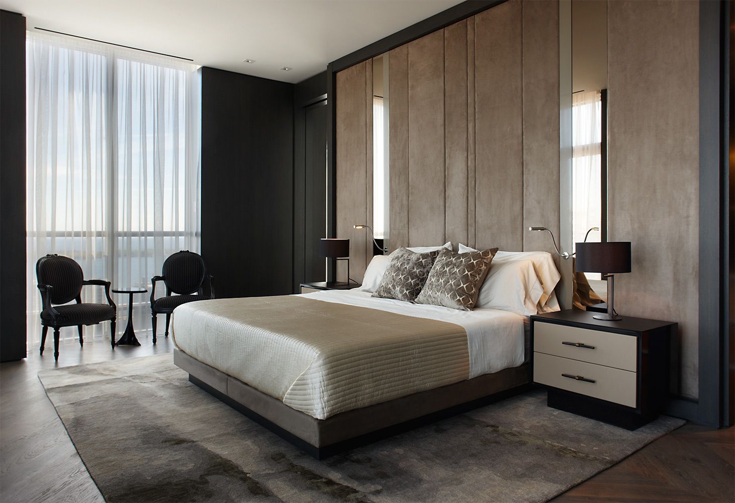 Contemporary penthouse design master bedroom