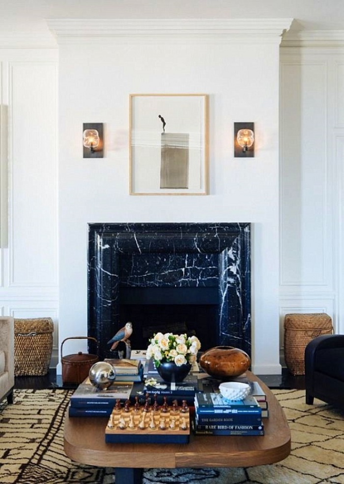 Nicole Hollis metropolitan design living room fireplace focal