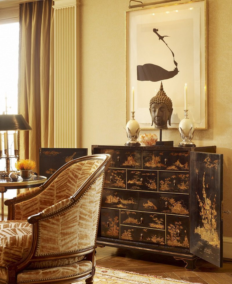 contemporary classical Chinoiserie cabinet