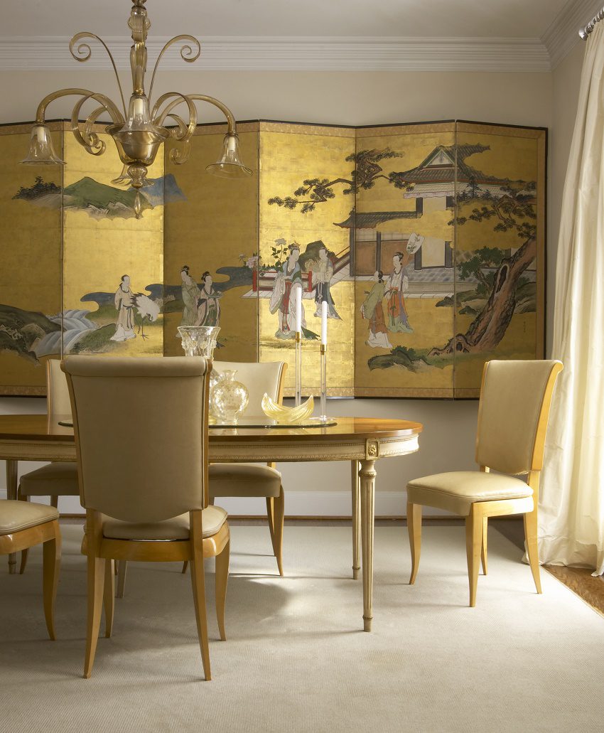 Jan Showers understated glamour Highland Park dining room