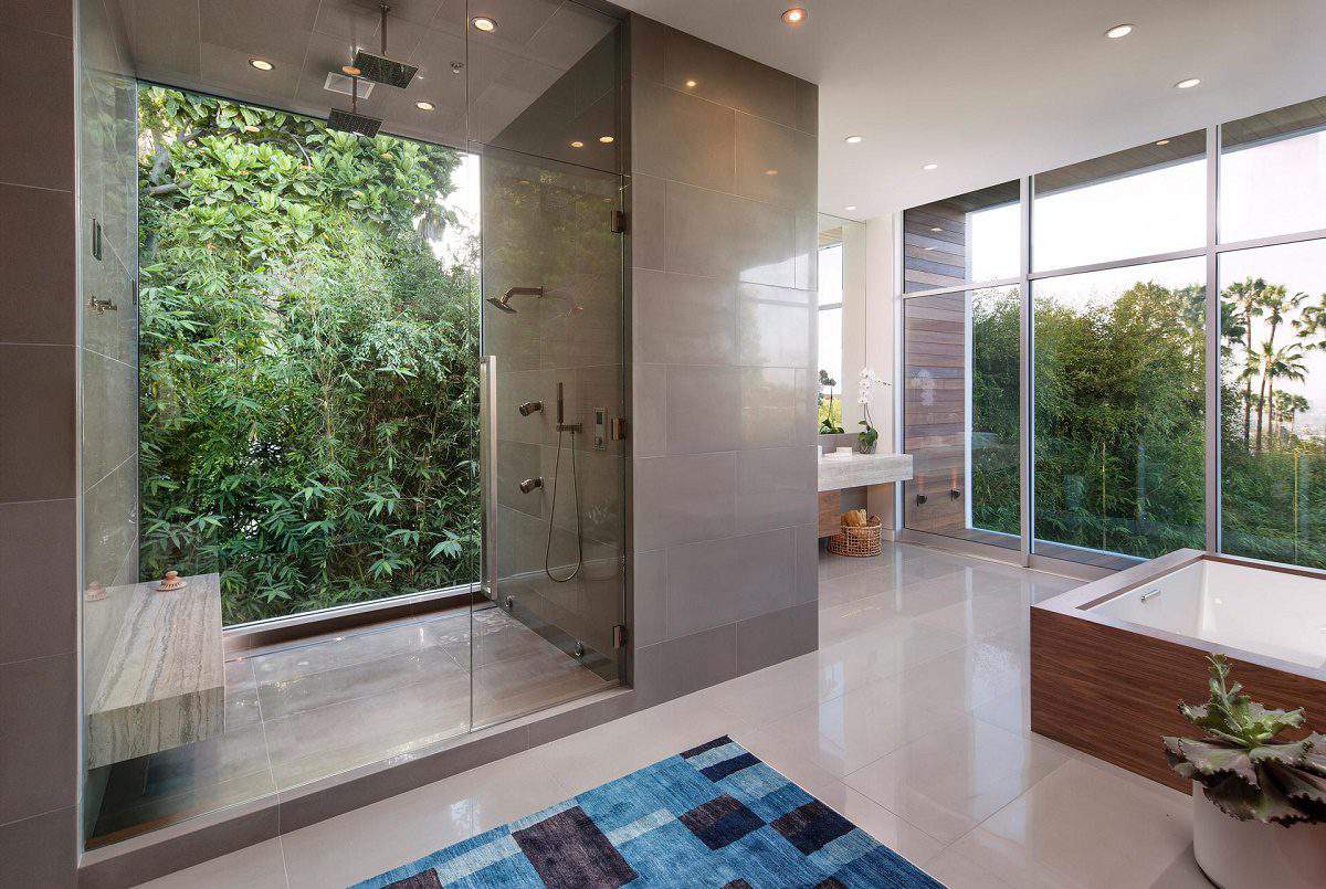 California modern design master bath