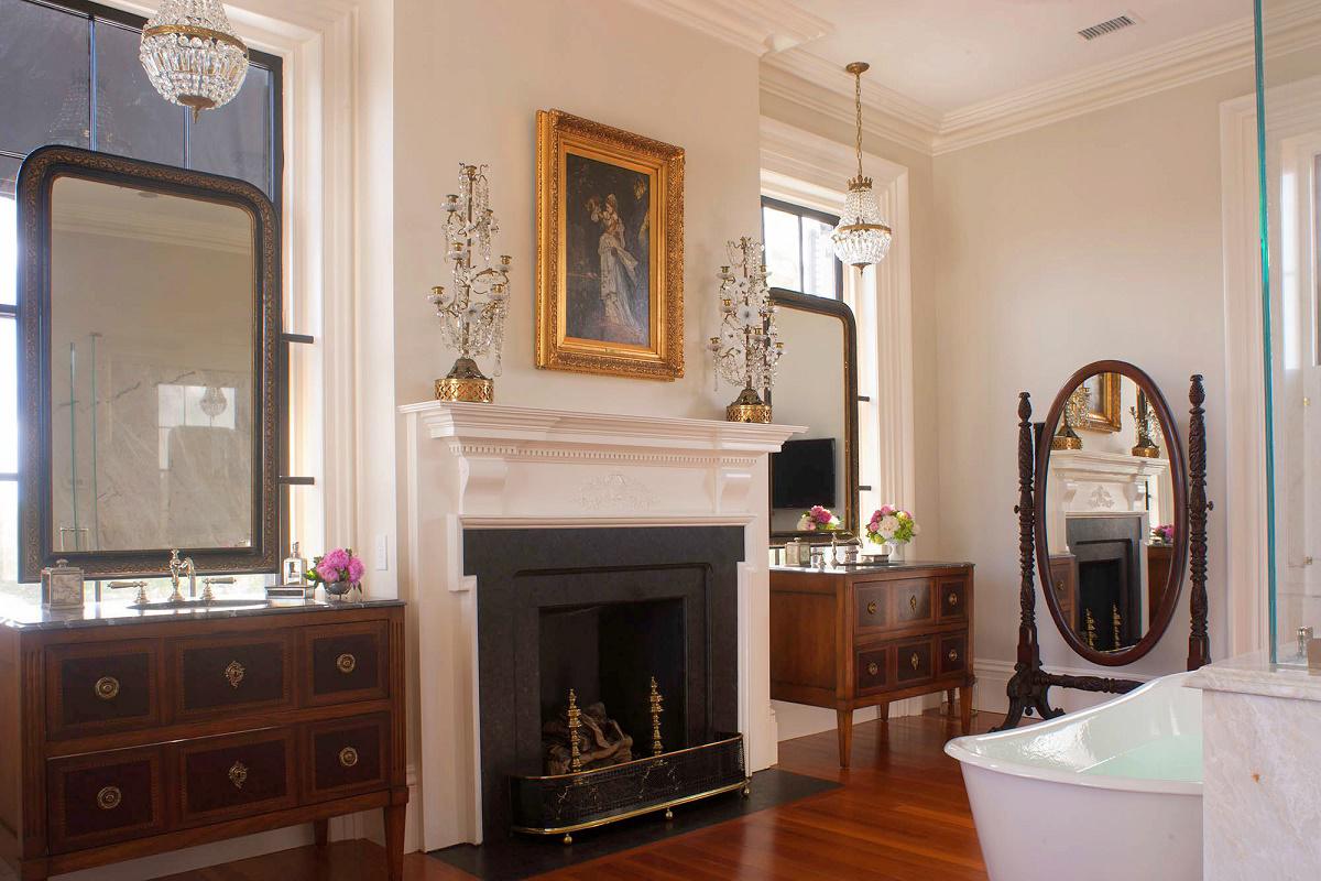 Charleston southern classic mansion design master bathroom