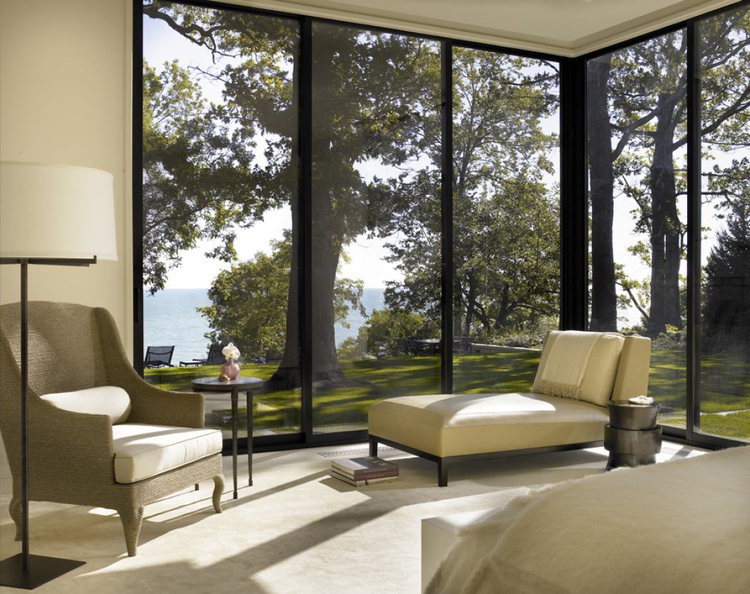 Kadlec modernist inspired lakefront residence sitting area
