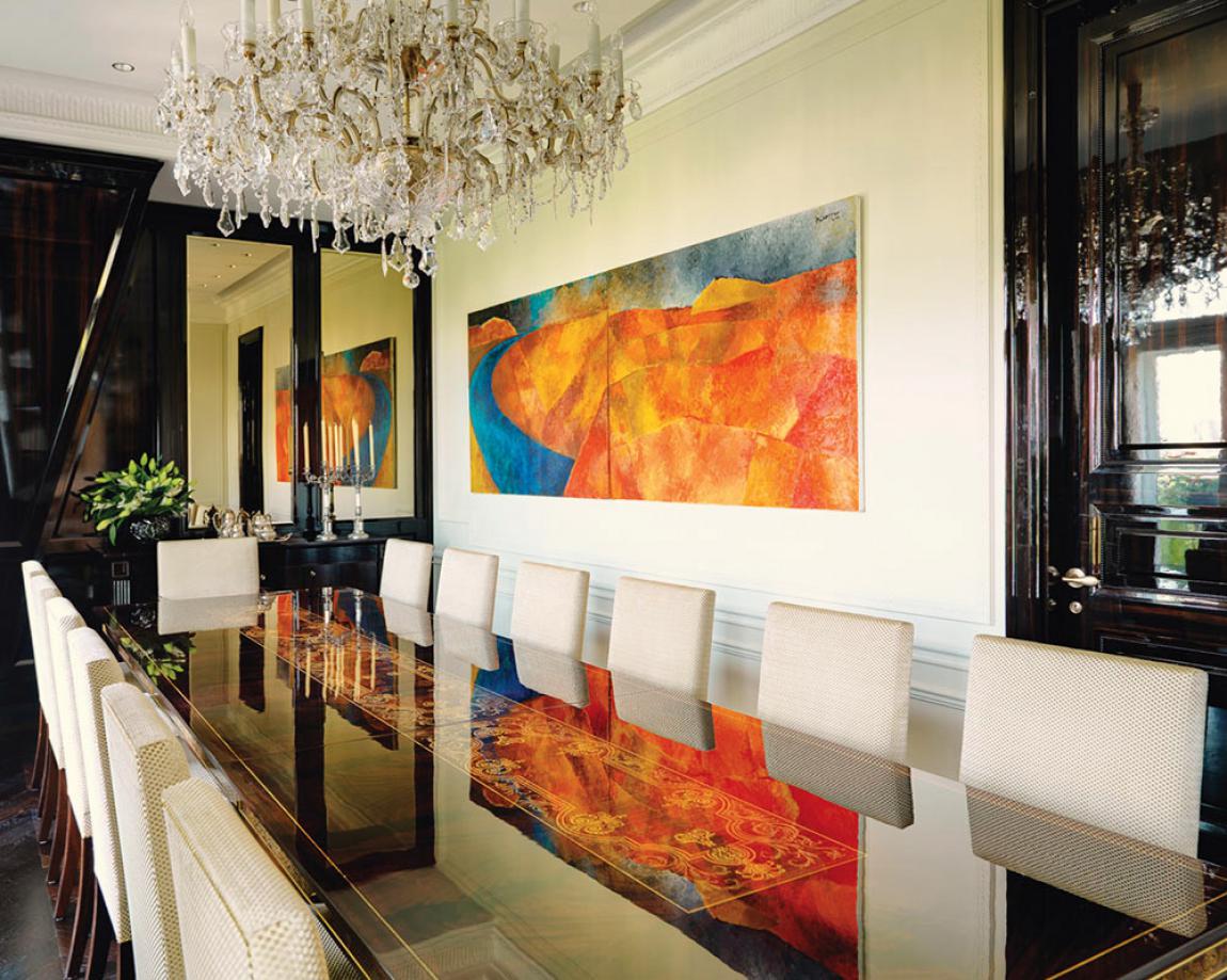 Classic Mayfair penthouse dining room