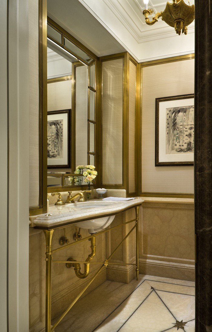 fifth avenue classical design guest bathroom