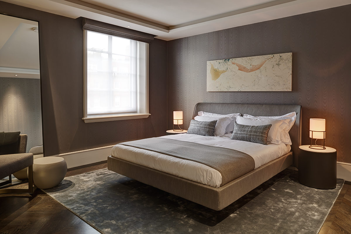Knightsbridge contemporary penthouse guest bedroom