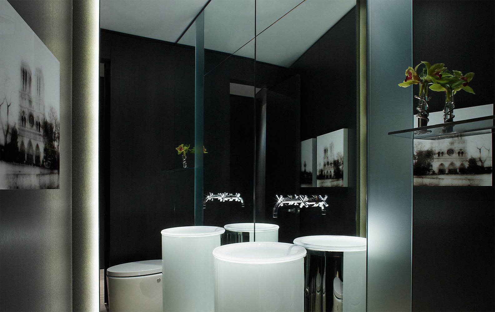Contemporary penthouse design powder room