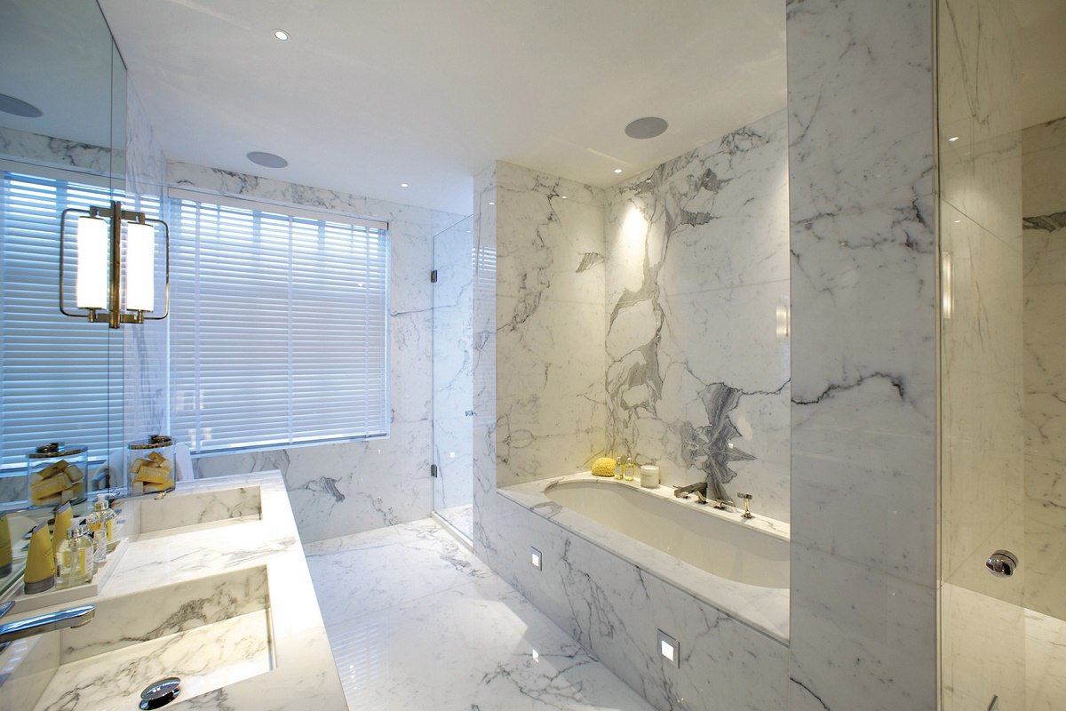 Mayfair luxury interior design master bathroom