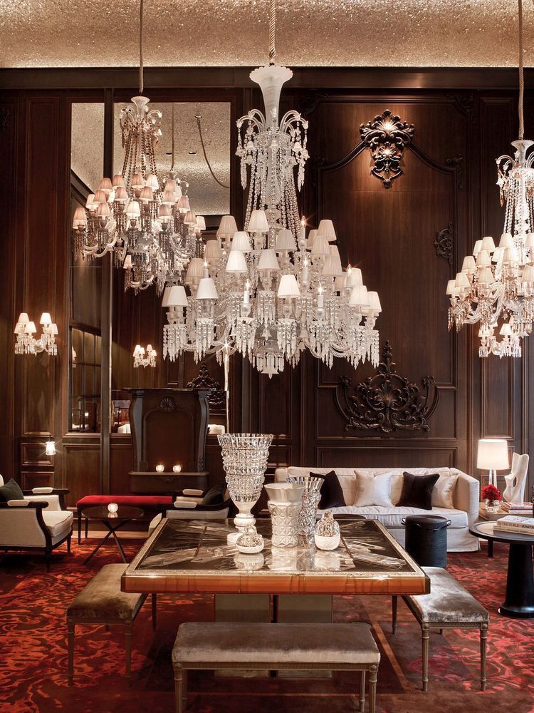 chandeliers baccarat hotel residences petite salon