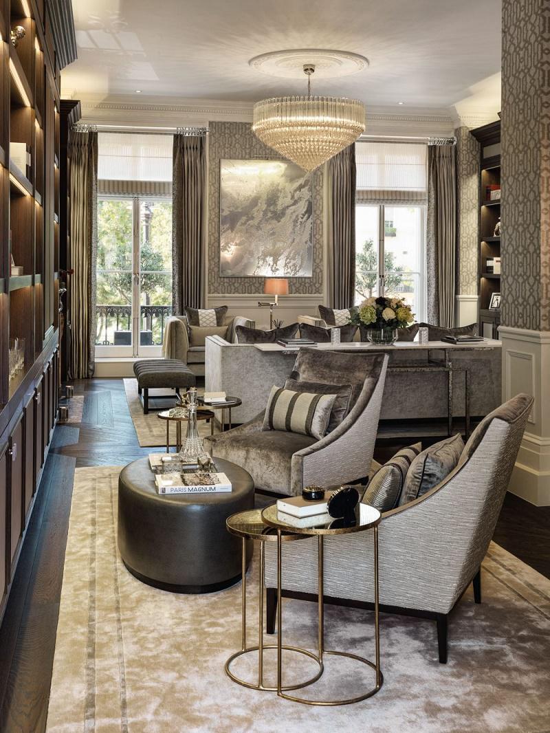 Wilben bespoke luxury design Living room rear