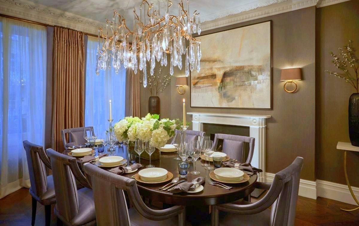 Laura Hammett classic contemporary Belgravia townhouse dining room