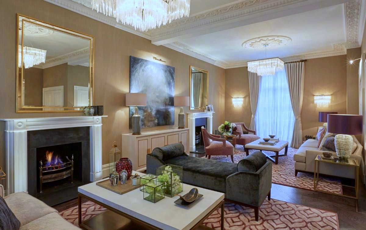 Laura Hammett classic contemporary Belgravia townhouse drawing room