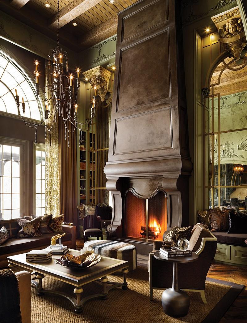 Lori Morris eclectic luxury design castle great room