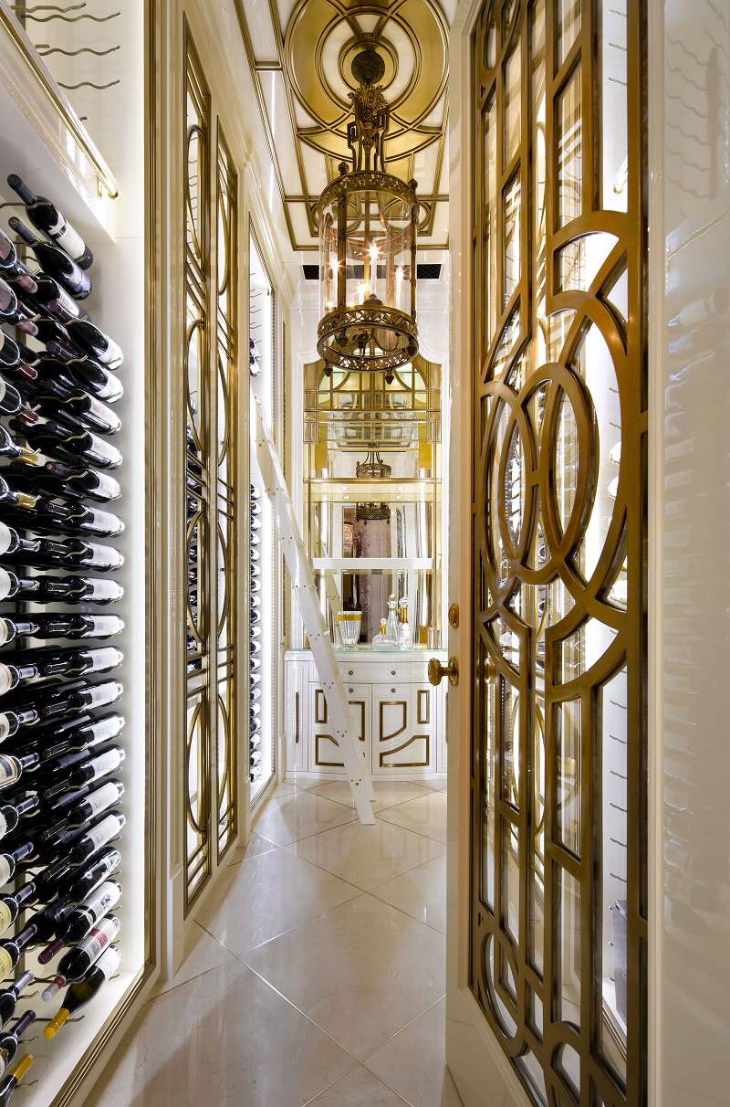 Lori Morris eclectic luxury design Four Seasons wine room