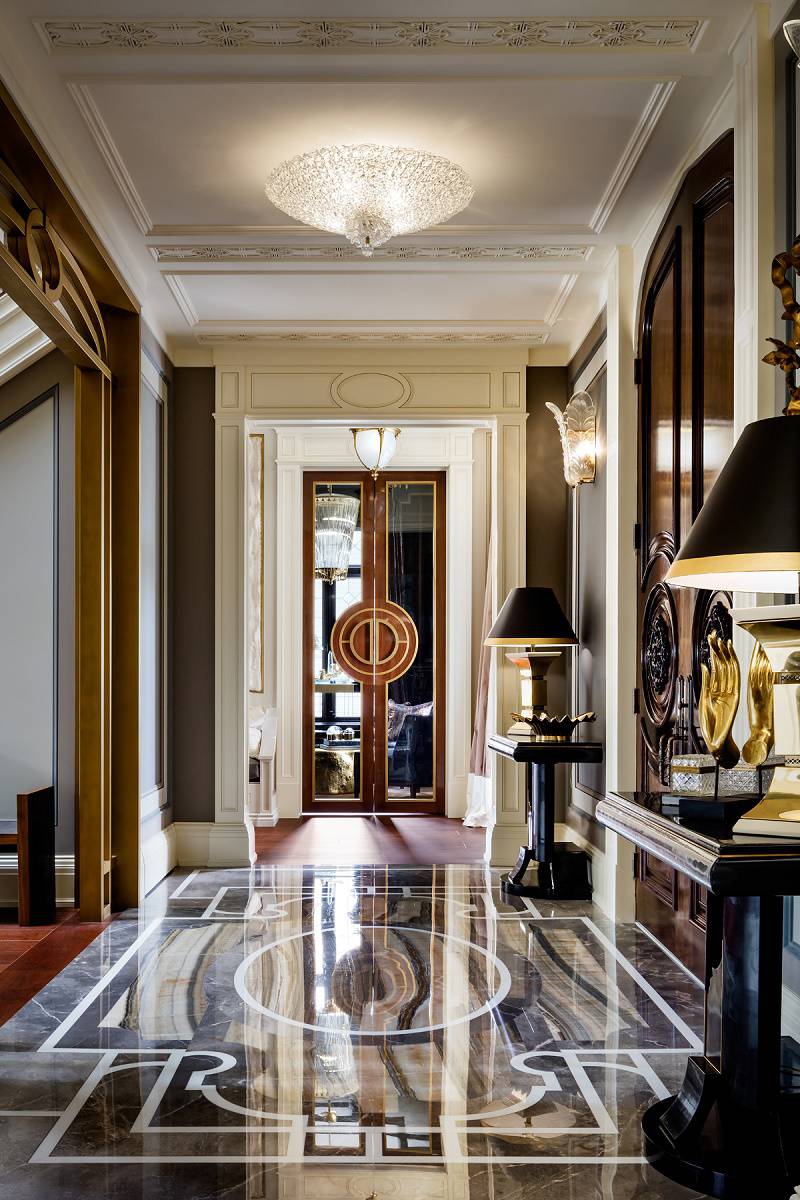 Lori Morris eclectic luxury design manor entrance hall
