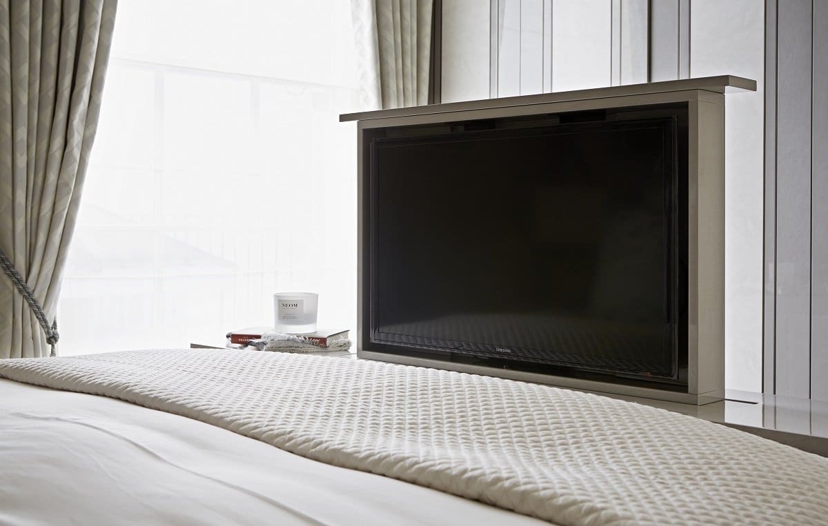 Compact Luxury Design Taylor Howes master bedroom TV